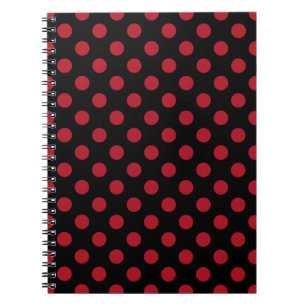 Röd och svart polka dots anteckningsbok