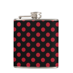 Röd och svart polka dots fickplunta