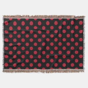 Röd och svart polka dots filt