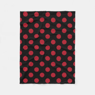 Röd och svart polka dots fleecefilt
