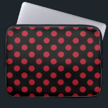 Röd och svart polka dots laptop fodral<br><div class="desc">Röd och svart polka dots</div>