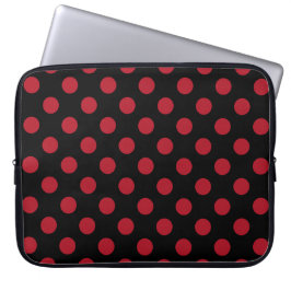 Röd och svart polka dots laptop fodral
