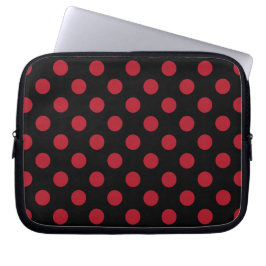 Röd och svart polka dots laptop sleeve