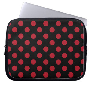 Röd och svart polka dots laptop sleeve