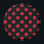 Röd och svart polka dots magnet<br><div class="desc">Röd och svart polka dots</div>
