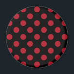 Röd och svart polka dots magnet<br><div class="desc">Röd och svart polka dots</div>