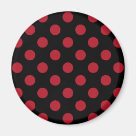 Röd och svart polka dots magnet