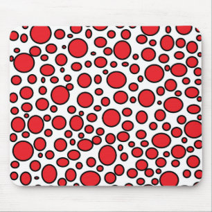 Röd och svart polka dots Mousepad Musmatta