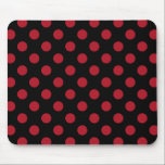 Röd och svart polka dots musmatta<br><div class="desc">Röd och svart polka dots</div>
