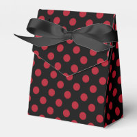 Röd och svart polka dots