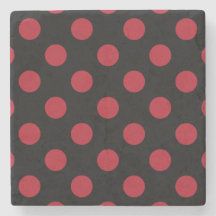 Röd och svart polka dots