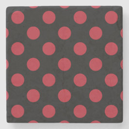 Röd och svart polka dots stenunderlägg