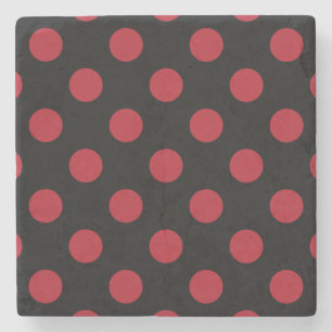 Röd och svart polka dots stenunderlägg