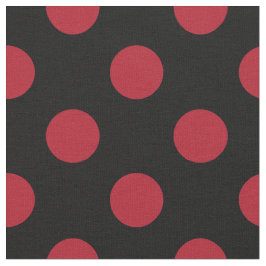 Röd och svart polka dots tyg