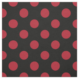 Röd och svart polka dots tyg
