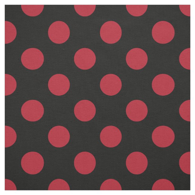 Röd och svart polka dots tyg (Provkarta)