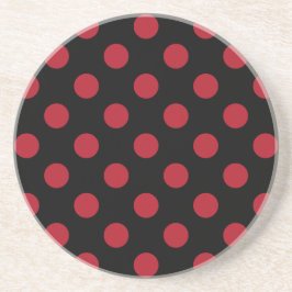Röd och svart polka dots underlägg sandsten