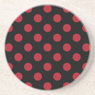 Röd och svart polka dots underlägg sandsten