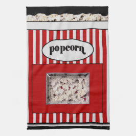 Röd och svart Popcornkökshandduk Kökshandduk