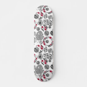 Röd och svart, Quilting, Patchwork Mini Skateboard Bräda 18,5 Cm