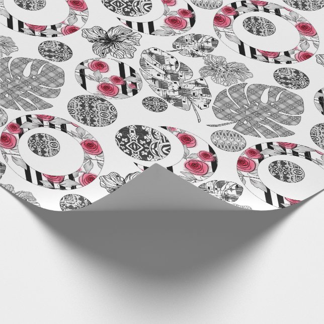 Röd och svart, Quilting, Patchwork, Rustic, Modern Presentpapper (Hörn)