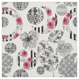 Röd och svart, Quilting, Patchwork, Rustic, Modern Tyg