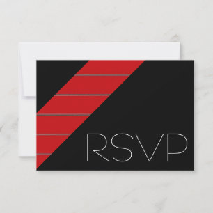 Röd och svart rand RSVP OSA Kort