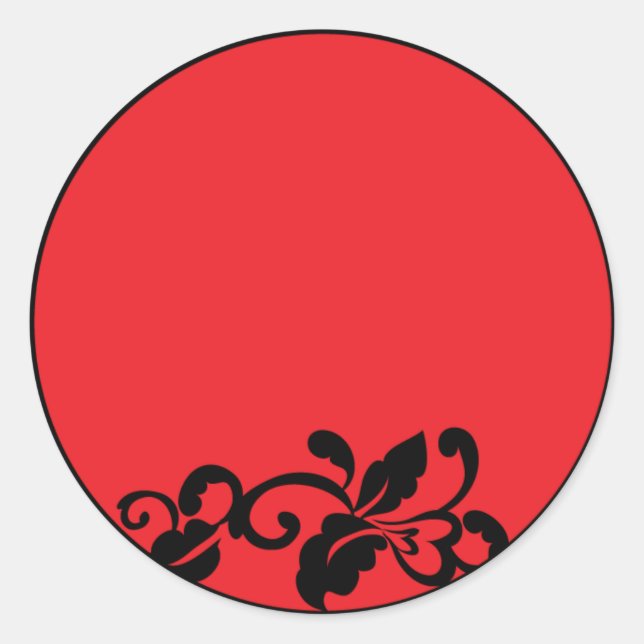 röd och svart runt klistermärke (Framsida)