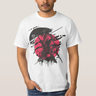 Röd och svart samurai t-shirt