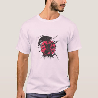 Röd och svart samuraj Herr T-shirt