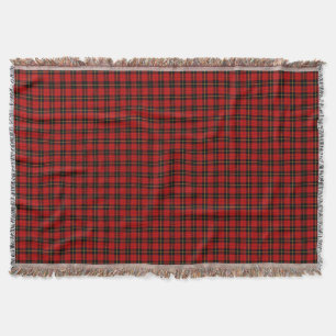 Röd och svart skotsk Tartan för Wallace klan Mysfilt