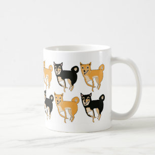Röd och svart & solbränd mugg för Shiba Inu