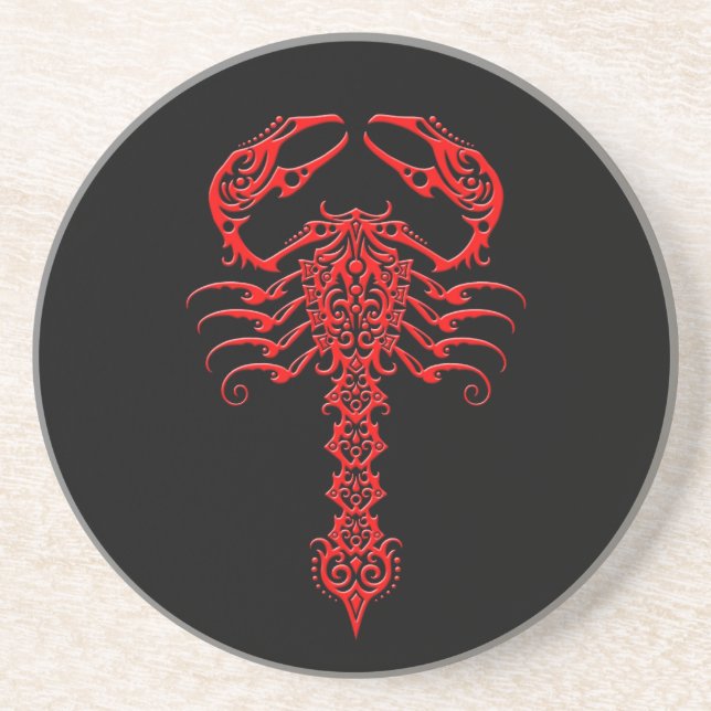 Röd och svart stam- Scorpion Underlägg (Framsidan)