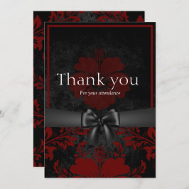 Röd och svart tack för blommigten inbjudningar