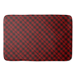Röd och svart Tartan  Badrumsmatta