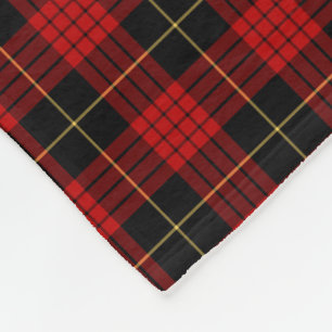 Röd och svart Tartan för MacQueen klan Fleecefilt