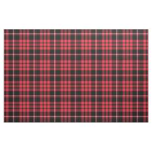 Röd och svart Tartan-rutig skotsk mönster Tyg