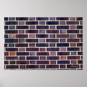 Röd och svart tegelvägg Canvas eller Poster