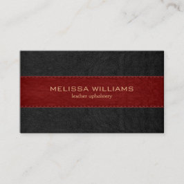 Röd och svart, titlade läder Struktur Visitkort
