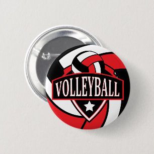 Röd och svart Volleyball-Logotyp Knapp