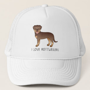 Röd Och Tan Rottweiler Hund - Jag Älskar Rottweile Keps