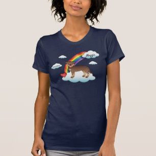 Röd Och Tan Rottweiler Söt Hund Regnbåge Minnesmär T Shirt