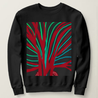 Röd och tealgrön träd t shirt