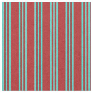 Röd och turkos Färgad stripe/lind Mönster Tyg
