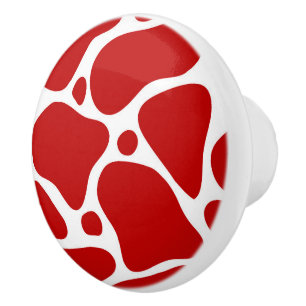 Röd och vit abstrakt giraffe mönster knopp
