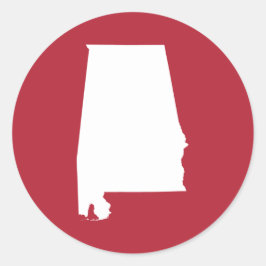 Röd och vit Alabama Runt Klistermärke