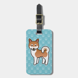 Röd Och Vit Alaskan Klee Kai Hund Illustration Bagagebricka