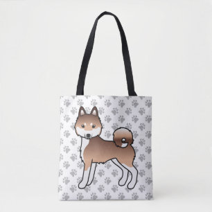 Röd och vit Alaskan Klee Kai söt hund & tassar Tygkasse