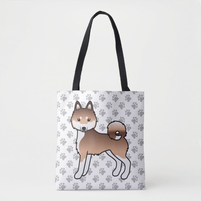 Röd och vit Alaskan Klee Kai söt hund & tassar Tygkasse (Framsida)