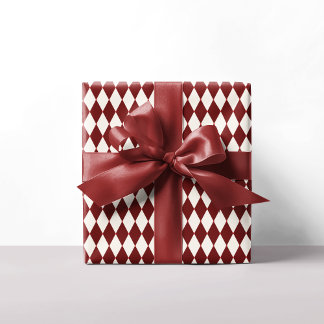 Röd och vit argyle Festive Modern jul Presentpapper